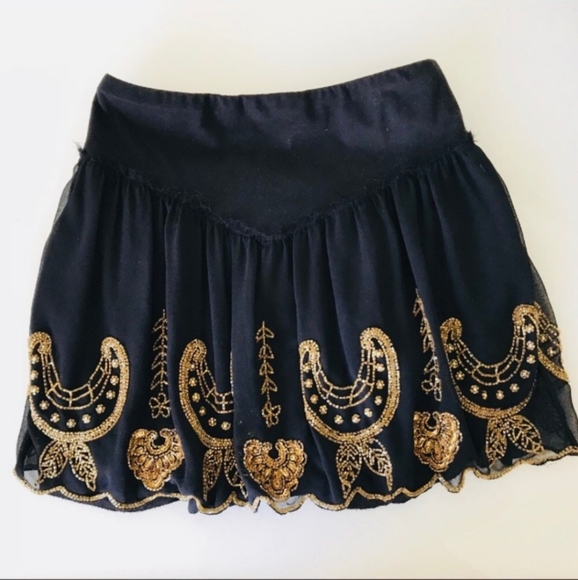 Free People Dresses & Skirts - Free People Beaded/Sequin Embroidered Skirt